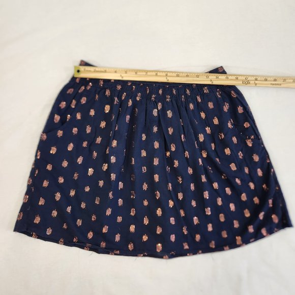 J.CREW Navy Blue Elastic Waist Pull On Skirt Size S Style L9747 97% Cotton NEW! - Picture 13 of 16